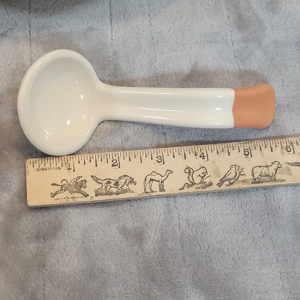 Santa Fe Dip Bowl and Ladle Set Cream Southwestern Geometric Ceramic Portugal